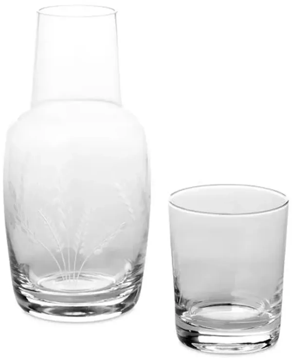 Fern Hand-Cut Night Bottle Set - 32 Oz - Clear