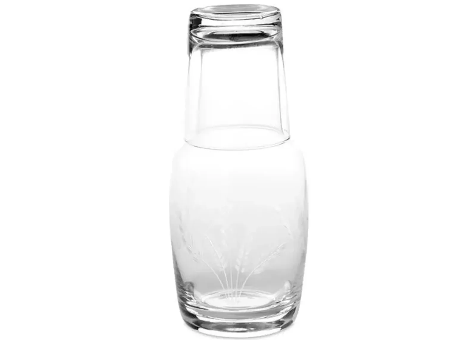 Fern Hand-Cut Night Bottle Set - 32 Oz - Clear