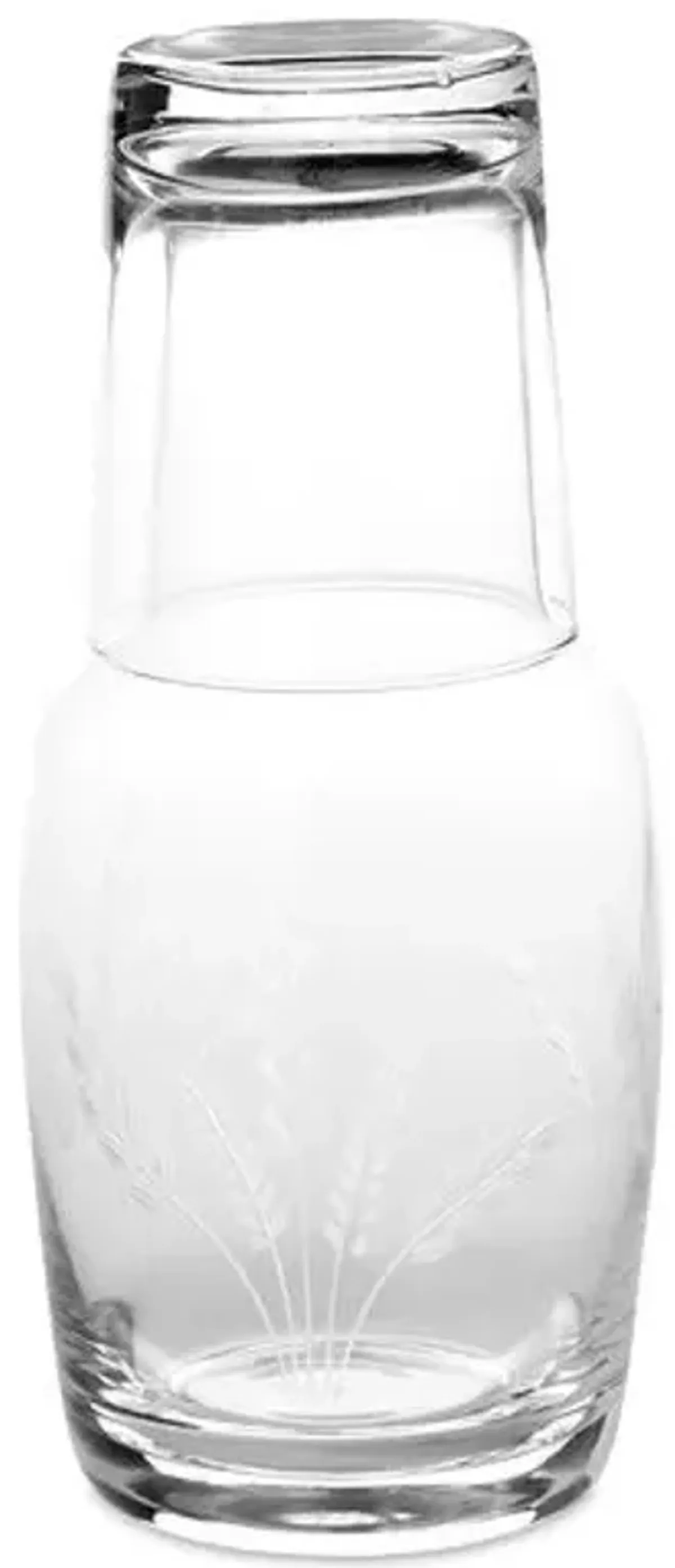 Fern Hand-Cut Night Bottle Set - 32 Oz - Clear