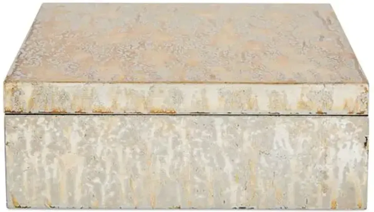 Silver Leaf Box - Champagne - Large - Global Views - Gold