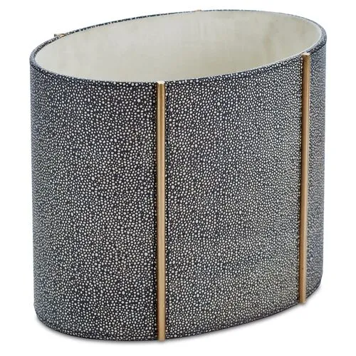 Shagreen-Style Churchill Wastebasket - Global Views - Gray