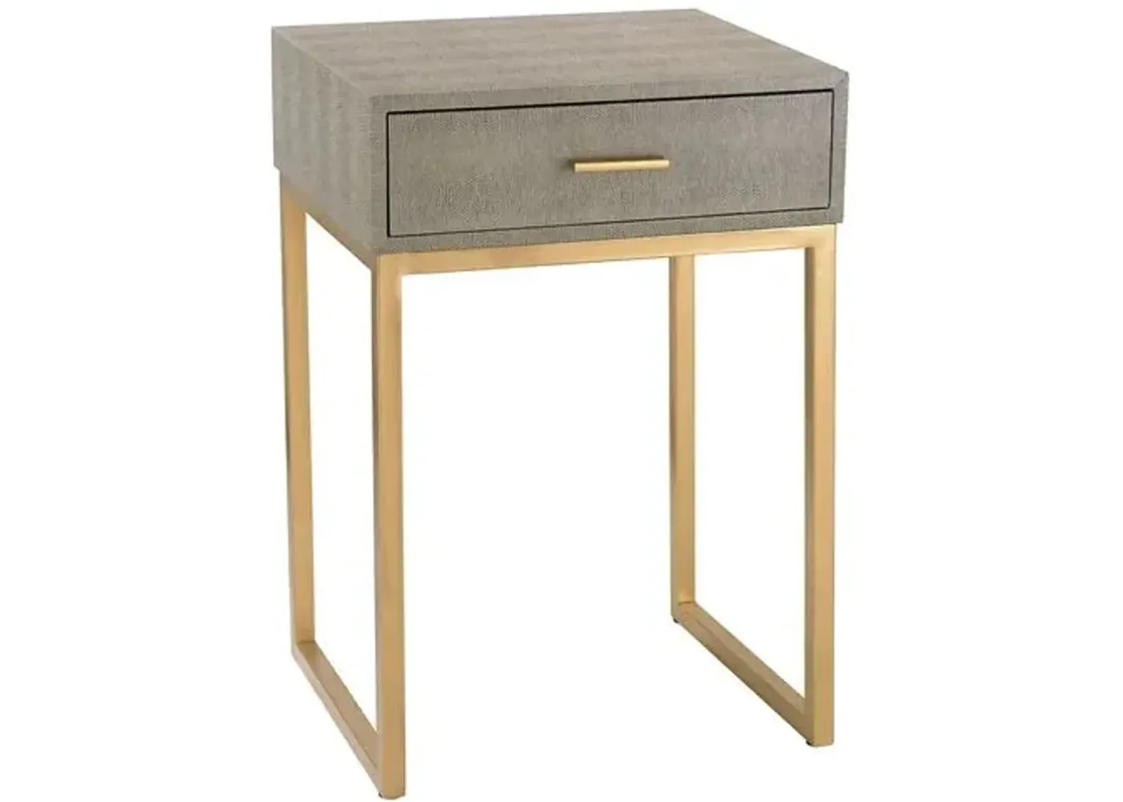 Moira Faux-Shagreen Nightstand - Gray