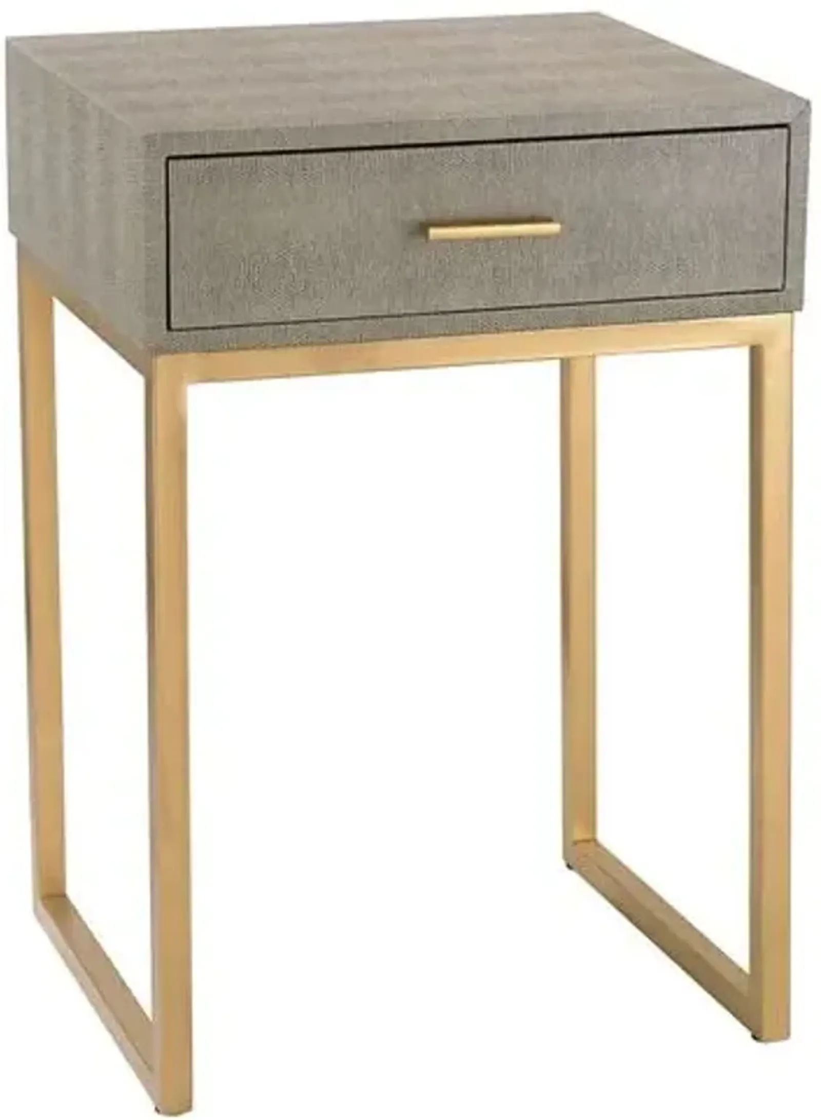 Moira Faux-Shagreen Nightstand - Gray