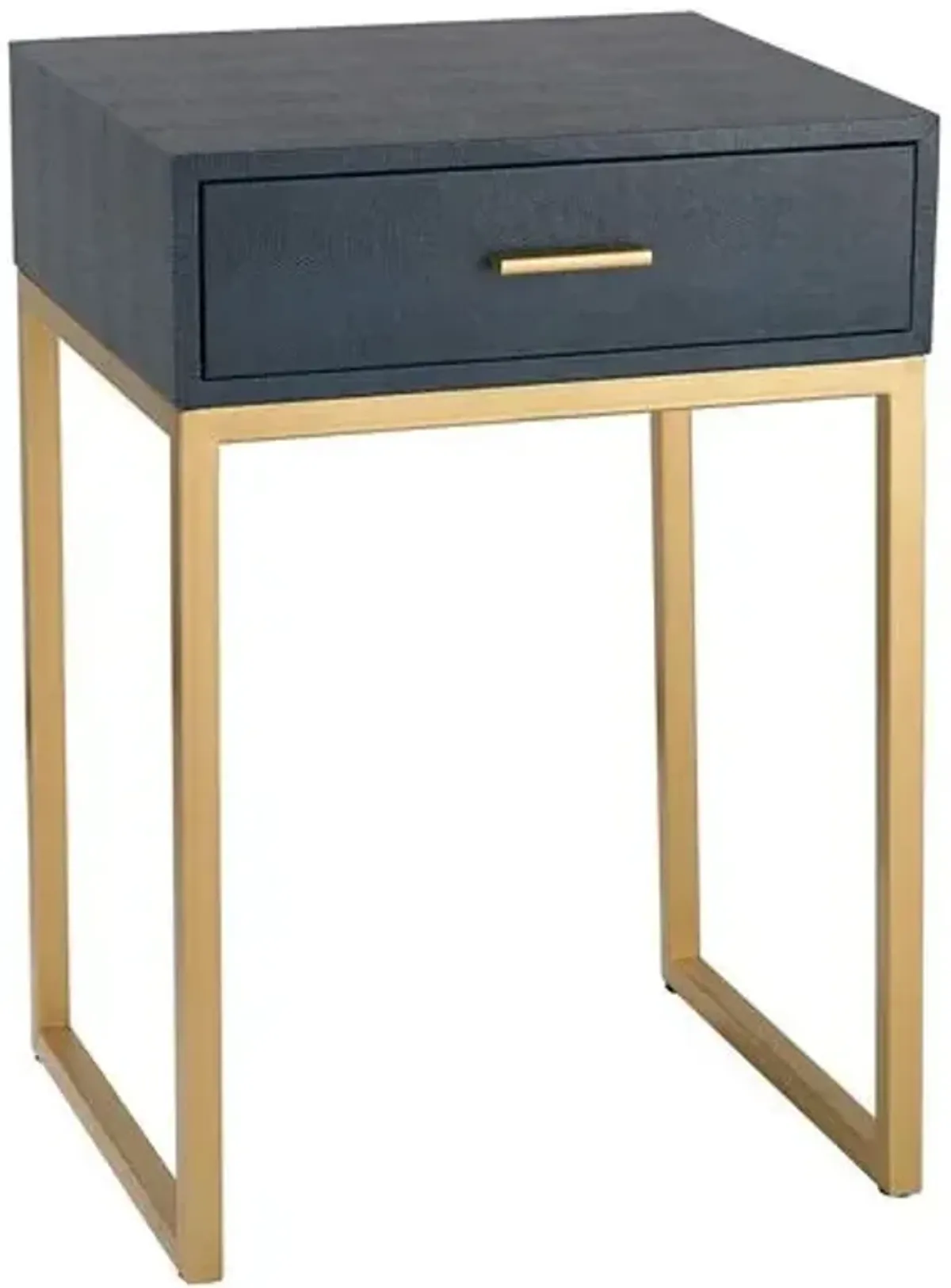 Moira Faux-Shagreen Nightstand - Navy