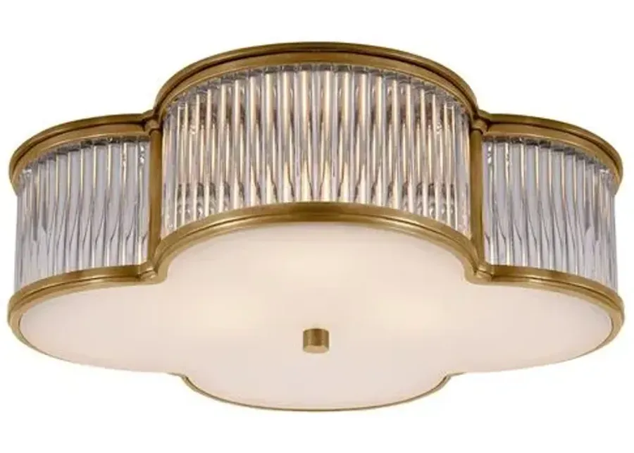 Visual Comfort - Basil Glass Flush Mount - Natural Brass - Gold