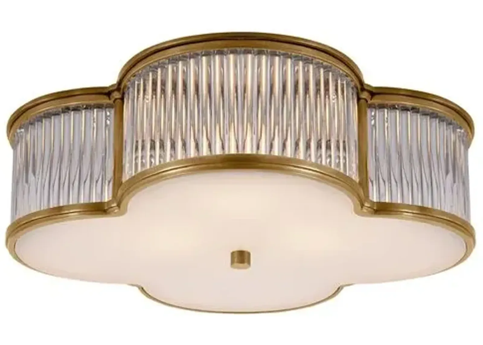 Visual Comfort - Basil Glass Flush Mount - Natural Brass - Gold