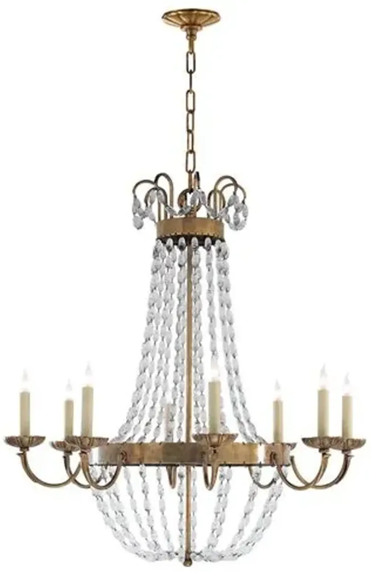 Visual Comfort - Paris Flea Market Large Chandelier - Antiqued Brass - Gold