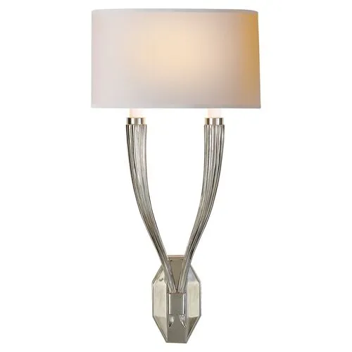 Visual Comfort - Ruhlmann Double Sconce - Polished Nickel - Silver