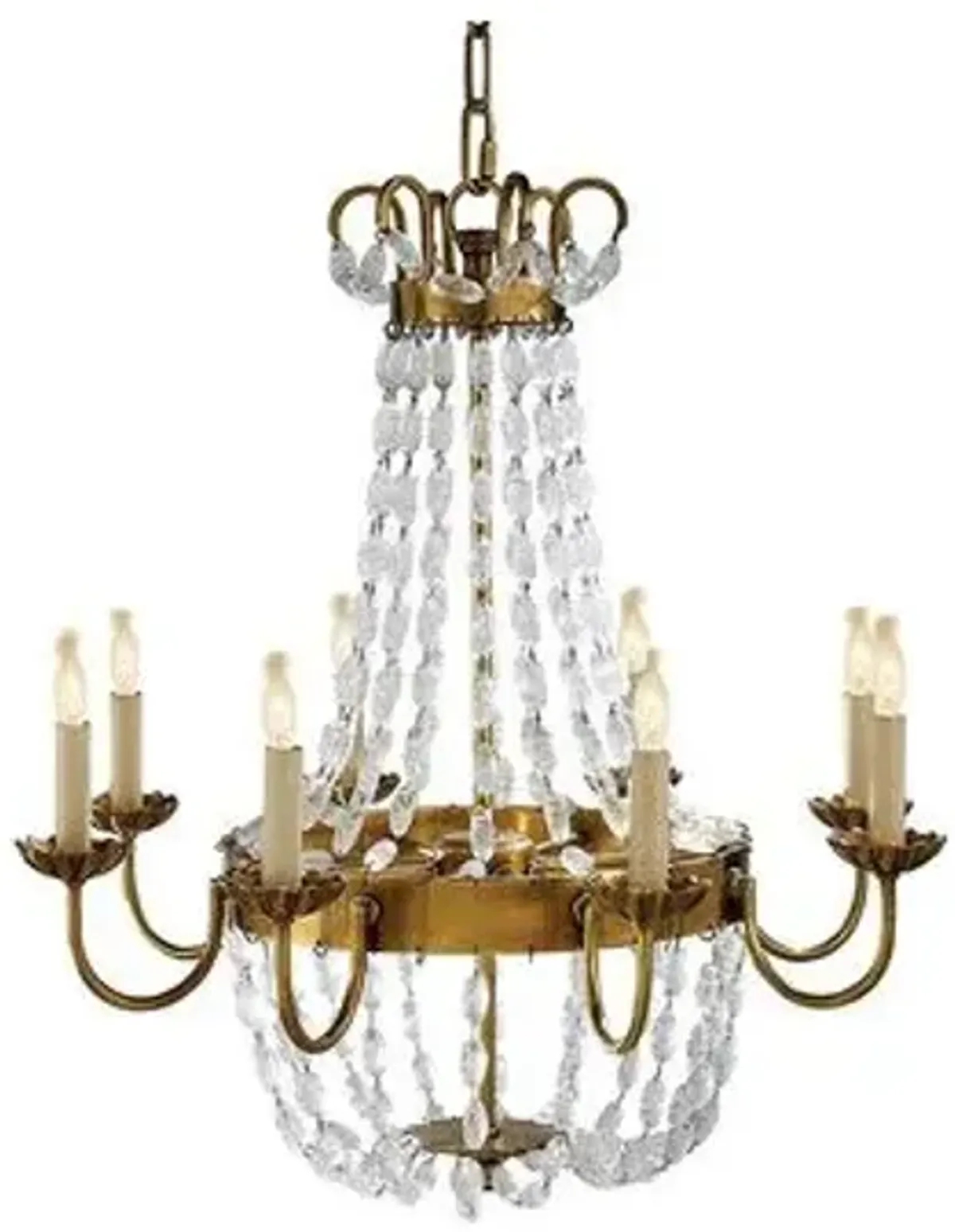 Visual Comfort - Paris Flea Market Medium Chandelier - Antiqued Brass - Gold