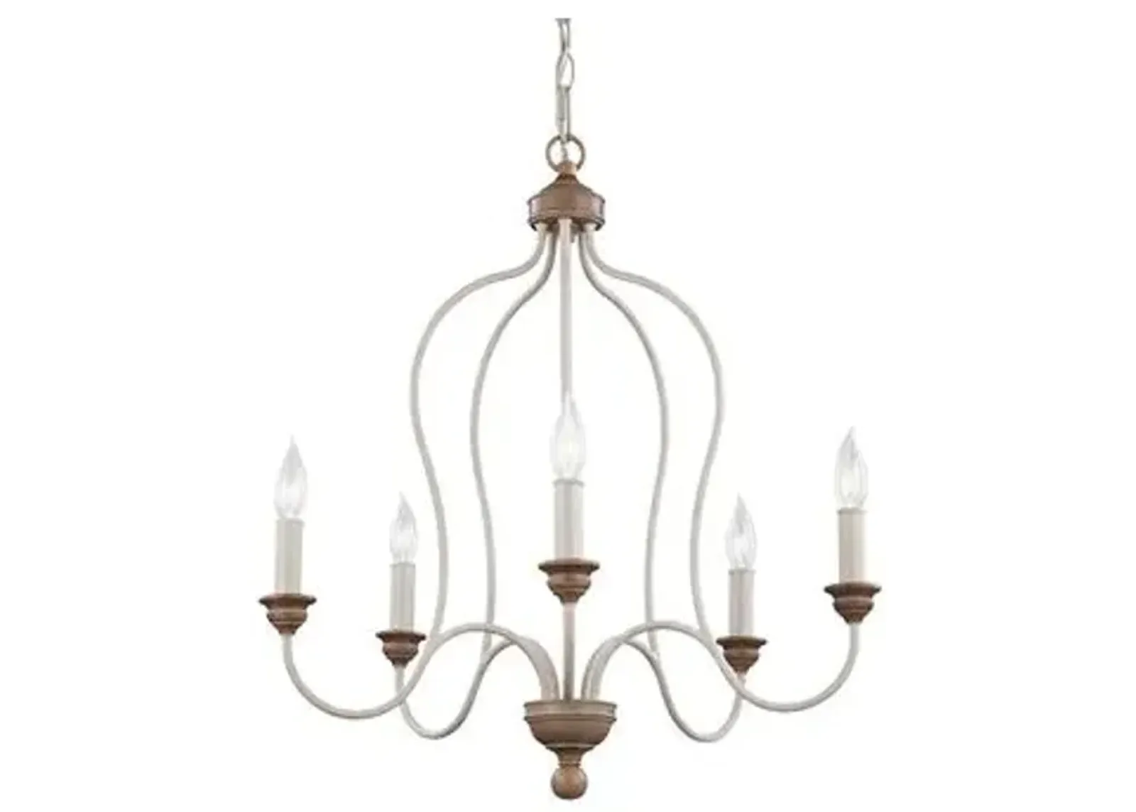 Visual Comfort - Greer 5-Light Chandelier - Chalk Washed - Ivory