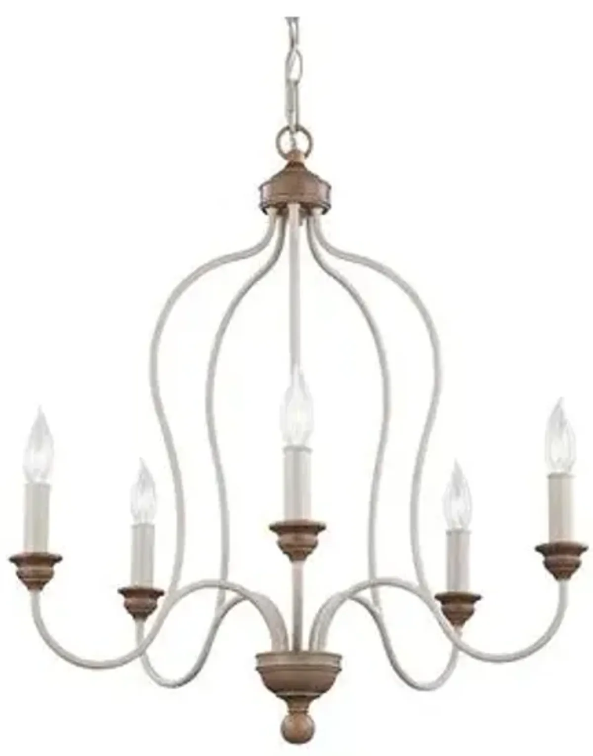 Visual Comfort - Greer 5-Light Chandelier - Chalk Washed - Ivory