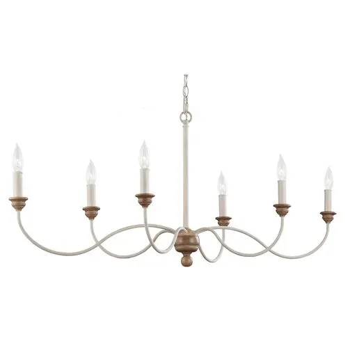 Visual Comfort - Palmira 6-Light Chandelier - Chalk Washed - Ivory