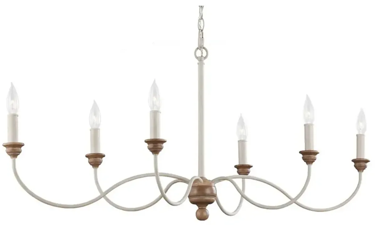 Visual Comfort - Palmira 6-Light Chandelier - Chalk Washed - Ivory