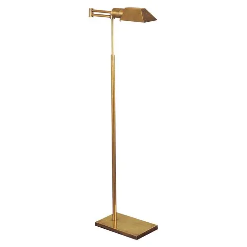 Visual Comfort - Studio Swing Arm Floor Lamp - Antique Brass