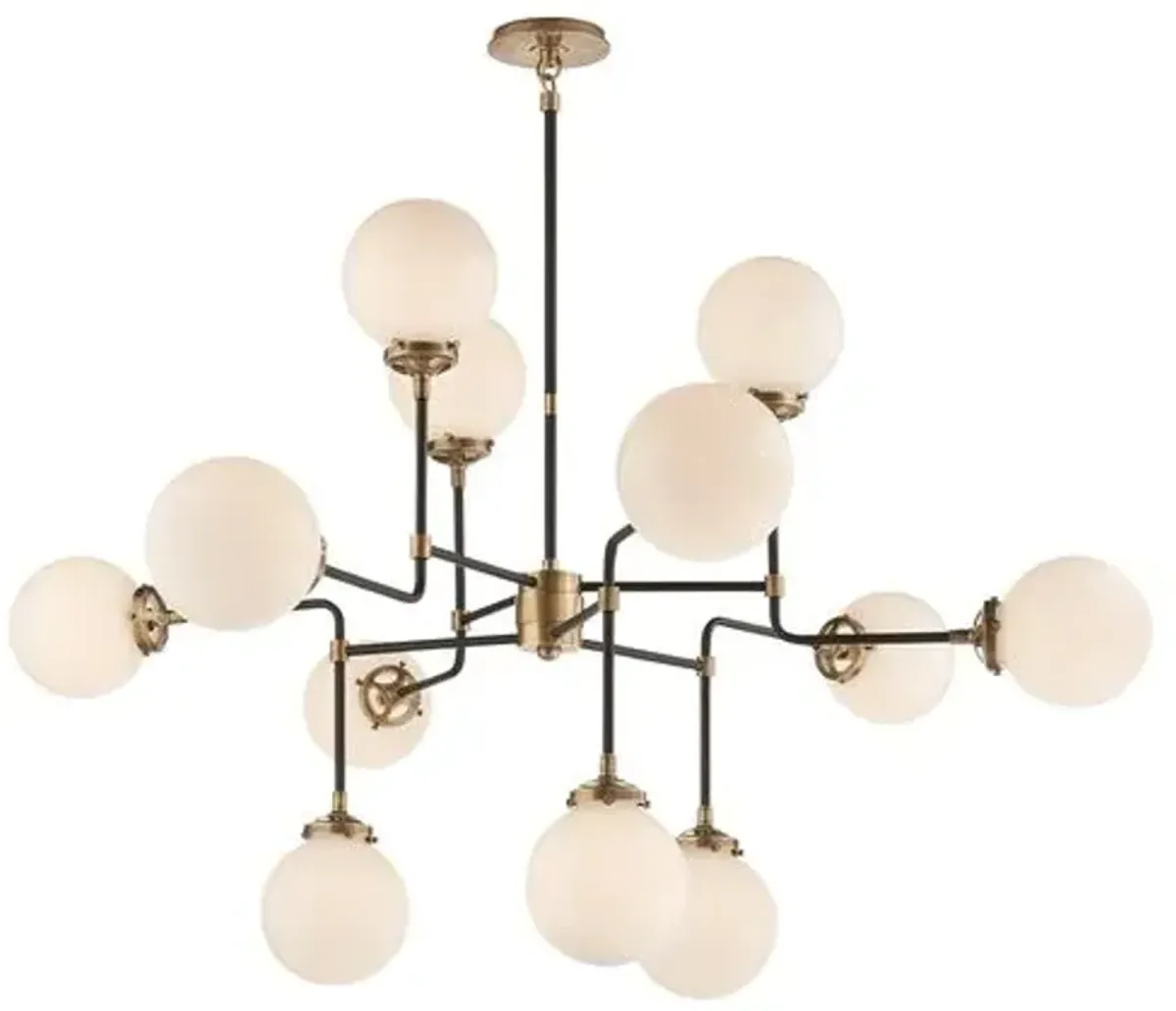 Visual Comfort - Bistro Medium Chandelier - Antiqued Brass - Gold