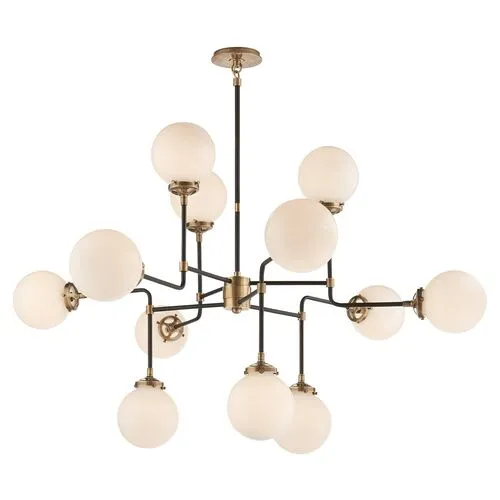 Visual Comfort - Bistro Medium Chandelier - Antiqued Brass - Gold