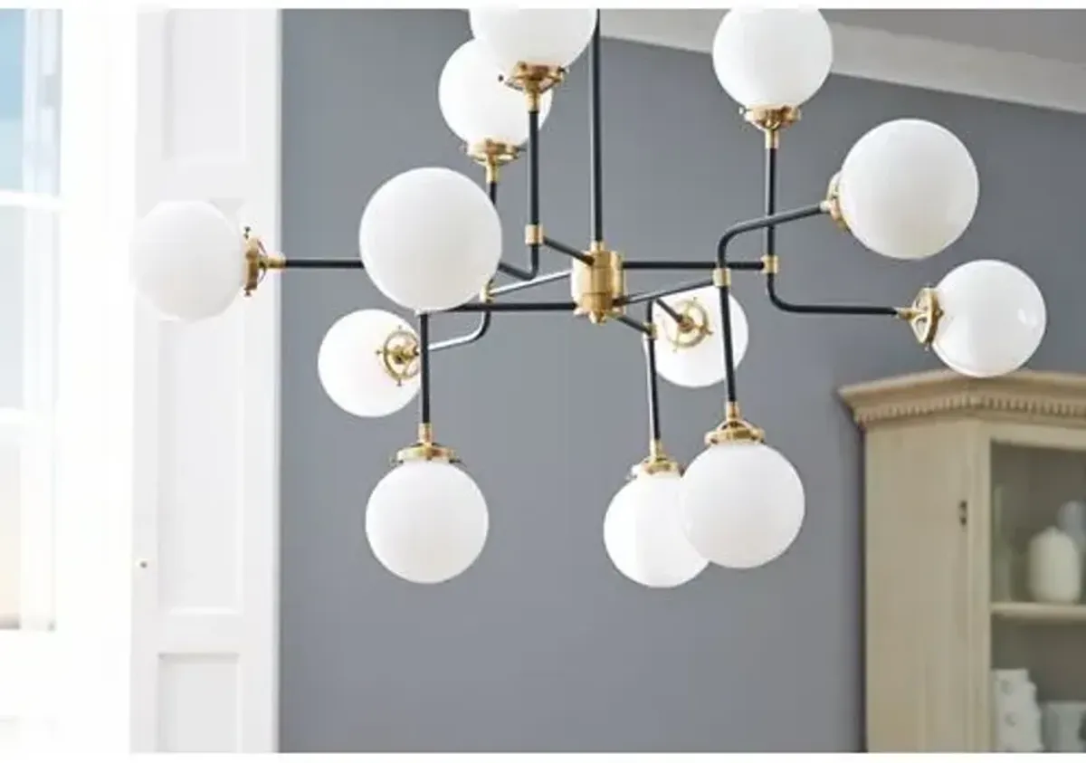 Visual Comfort - Bistro Medium Chandelier - Antiqued Brass - Gold