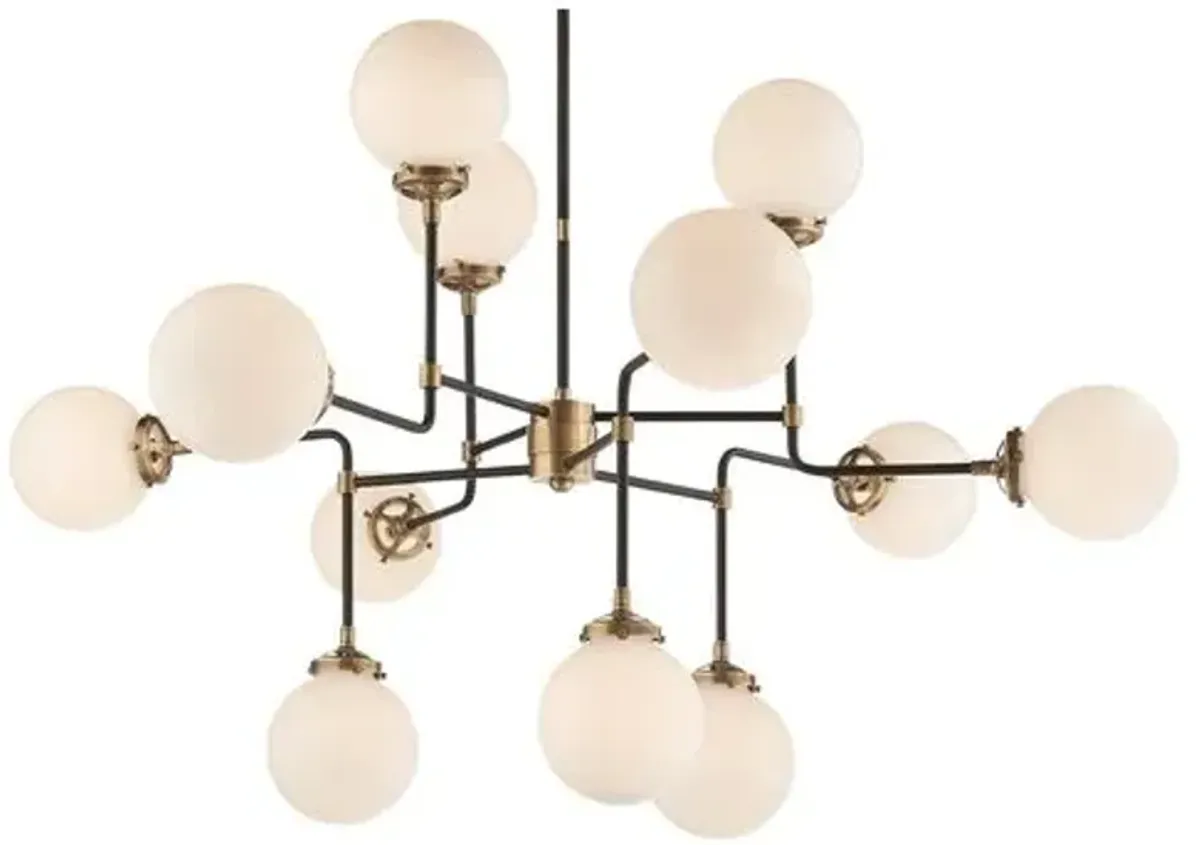 Visual Comfort - Bistro Medium Chandelier - Antiqued Brass - Gold