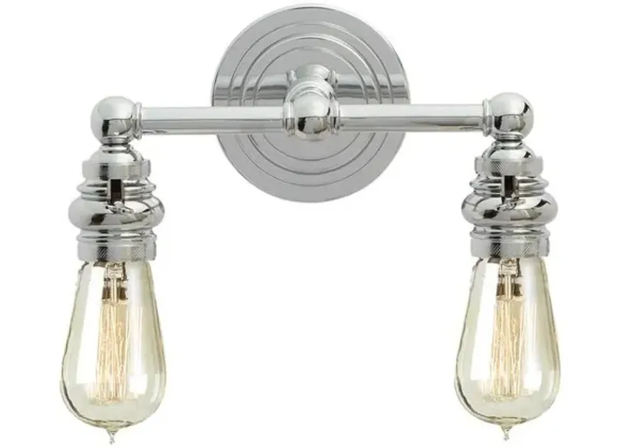 Visual Comfort - Boston Exposed 2-Light Sconce - Chrome - Silver