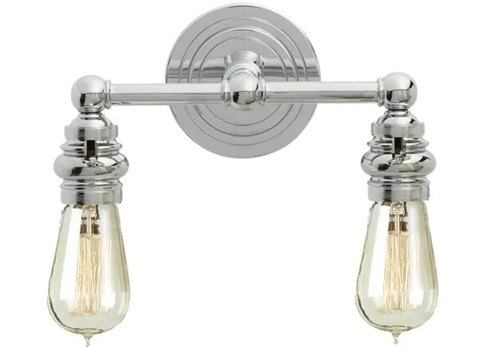 Visual Comfort - Boston Exposed 2-Light Sconce - Chrome - Silver