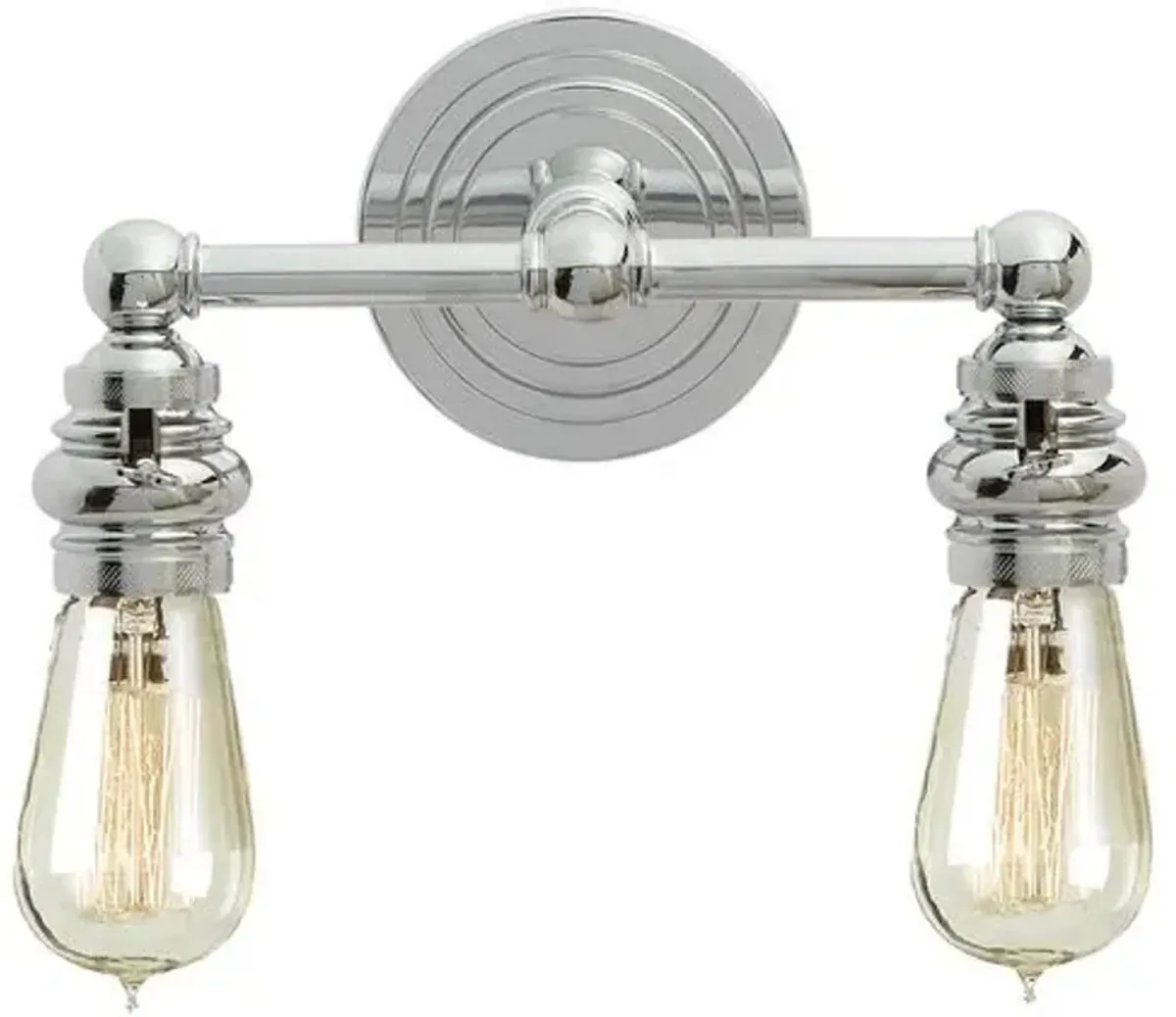 Visual Comfort - Boston Exposed 2-Light Sconce - Chrome - Silver