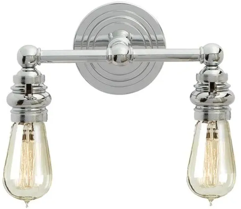 Visual Comfort - Boston Exposed 2-Light Sconce - Chrome - Silver