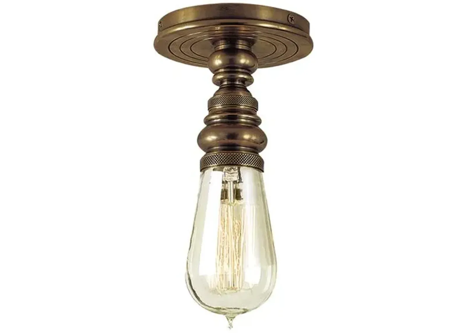 Visual Comfort - Boston Flush Mount - Antique Brass - Brown