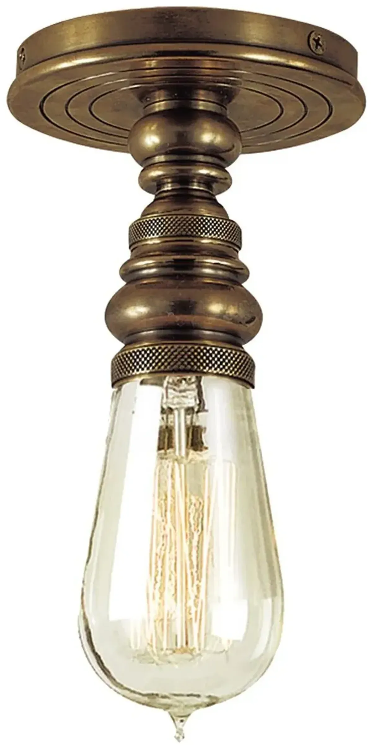 Visual Comfort - Boston Flush Mount - Antique Brass - Brown