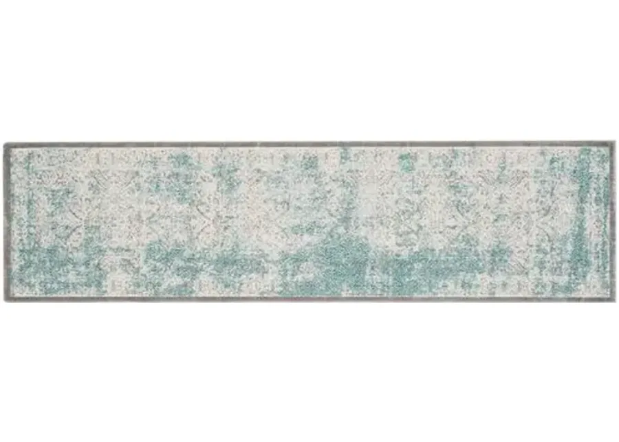 Manon Rug - Turquoise/Ivory - Blue - Blue