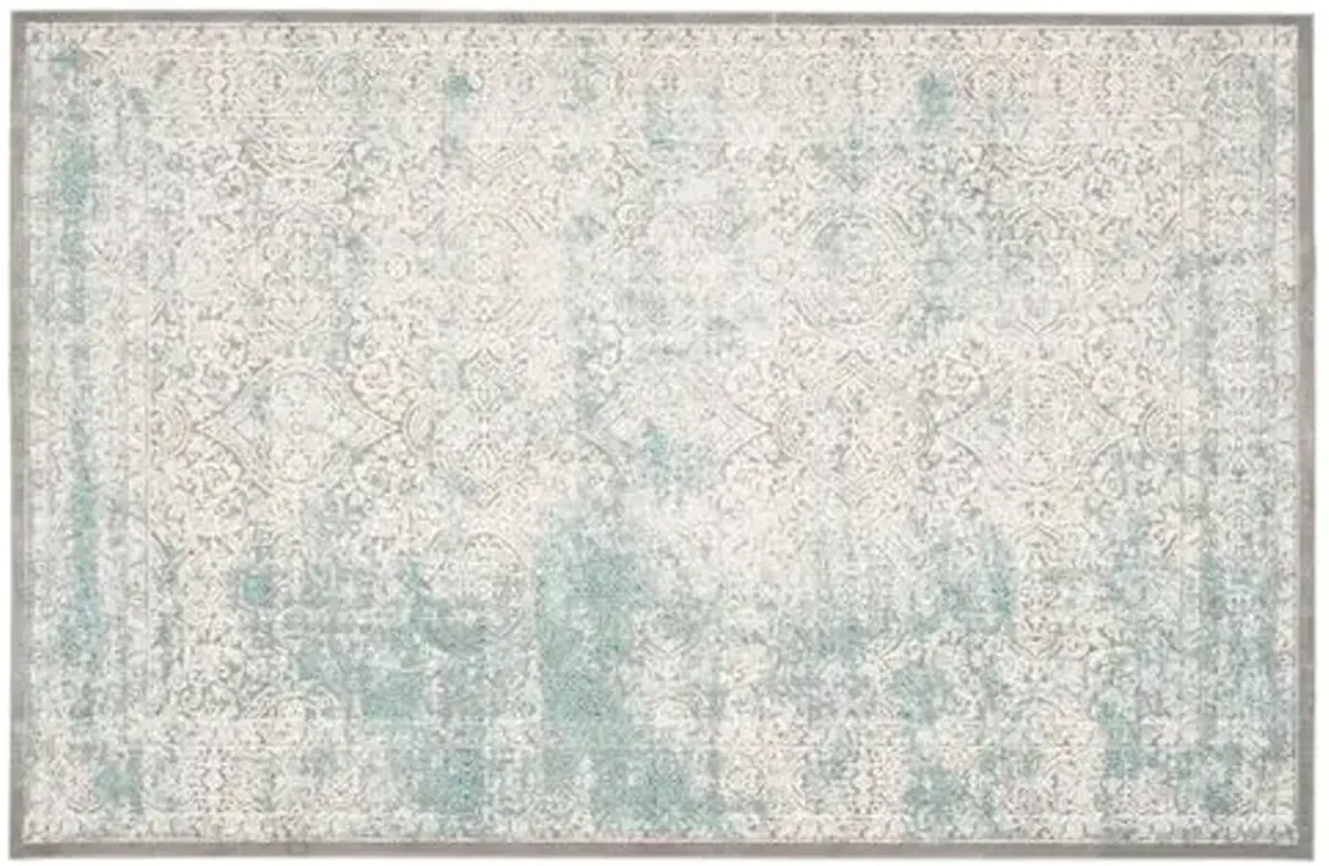 Manon Rug - Turquoise/Ivory - Blue - Blue