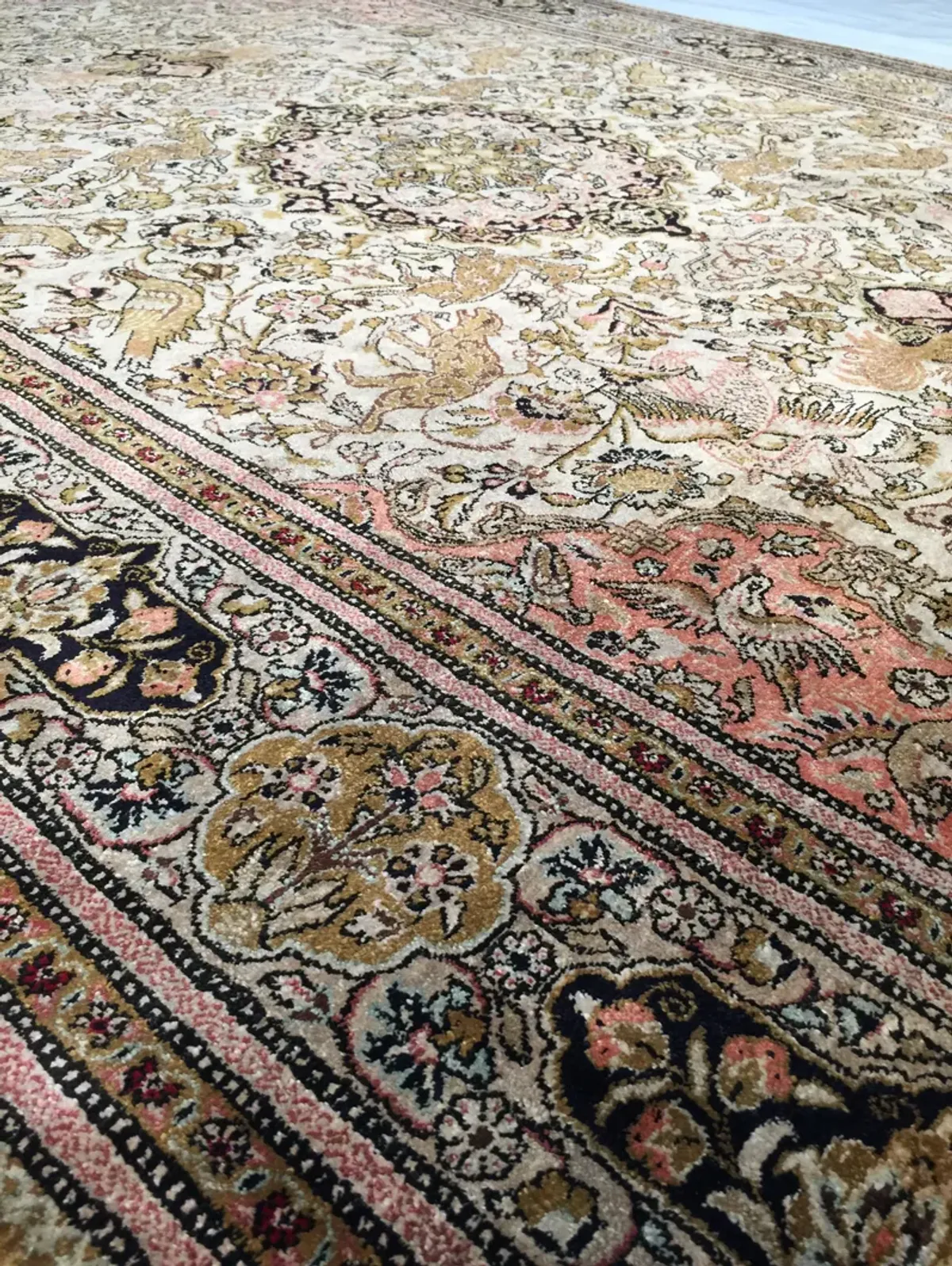 Persian Silk Ghom Rug - 4'9" x 7' - F.J. Kashanian - Brown - Brown