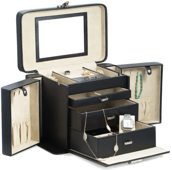 Leather Jewelry Case, Black