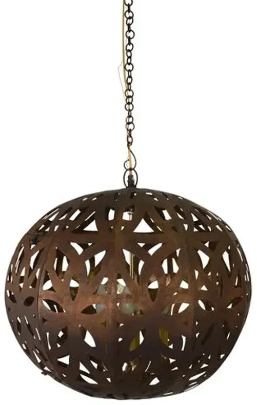 Cut-Out Sphere Pendant - Gold