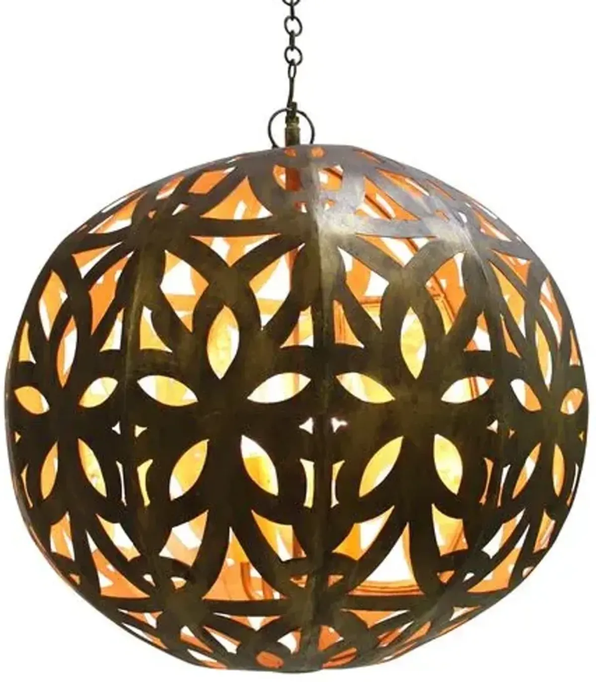 Cut-Out Sphere Pendant - Gold