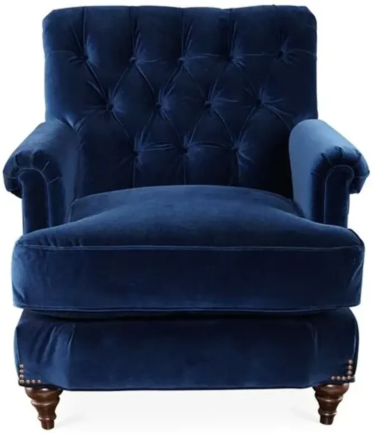 Acton Club Chair - Indigo Velvet - Miles Talbott