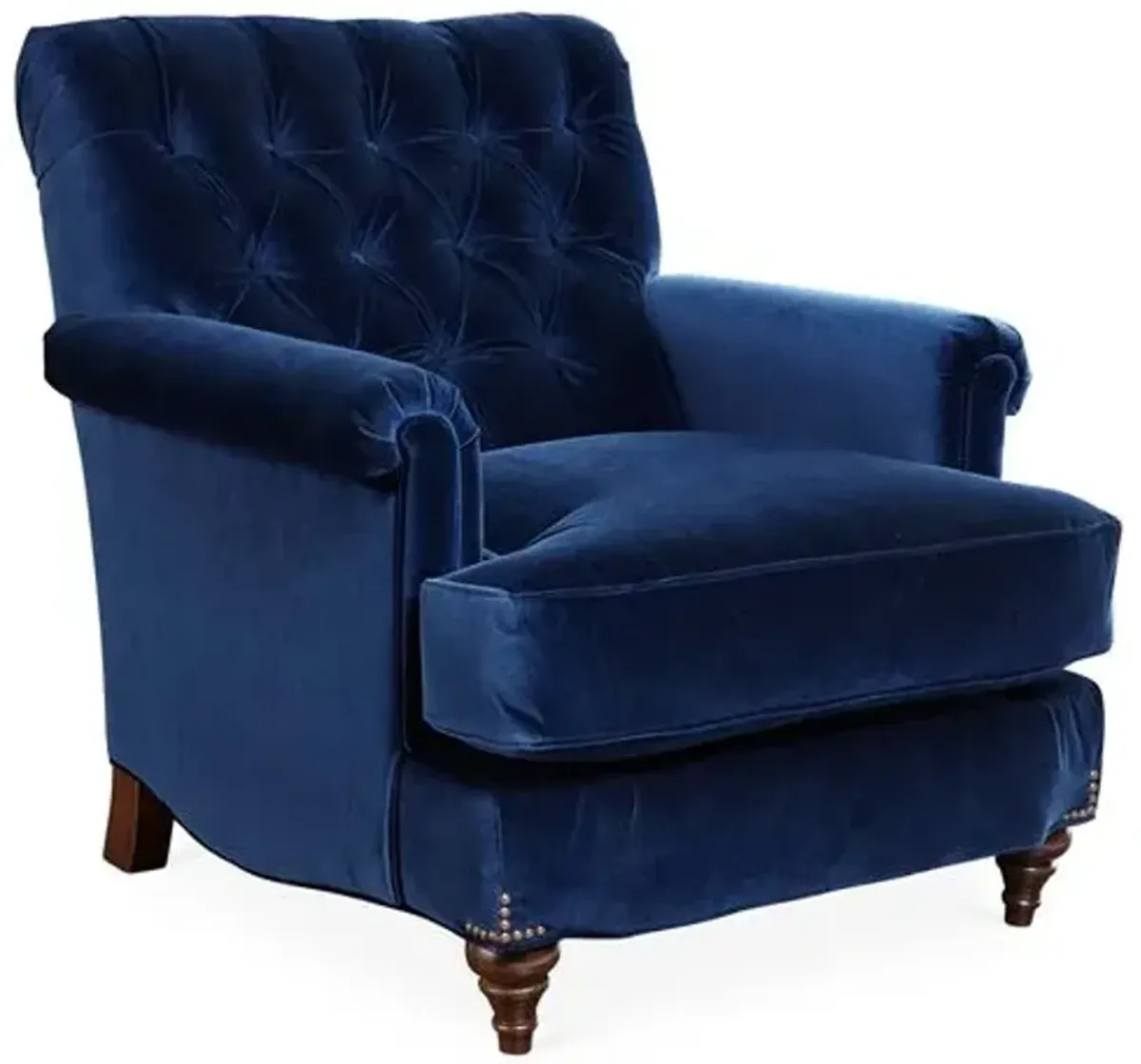 Acton Club Chair - Indigo Velvet - Miles Talbott