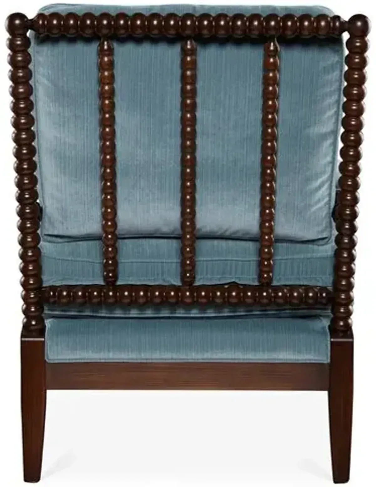 Bankwood Spindle Chair - Velvet - Miles Talbott - Handcrafted - Blue