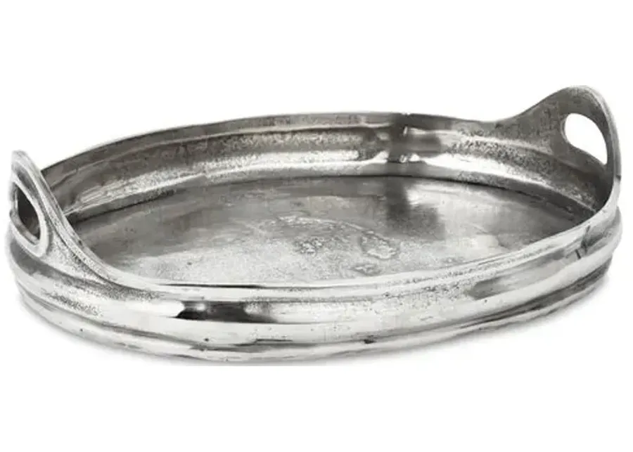 18" Cast-Aluminum Tray - Silver