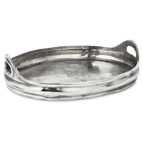 18" Cast-Aluminum Tray - Silver