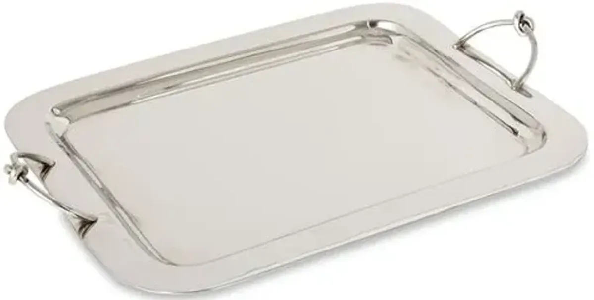 18" Nickel Knot Tray - Silver