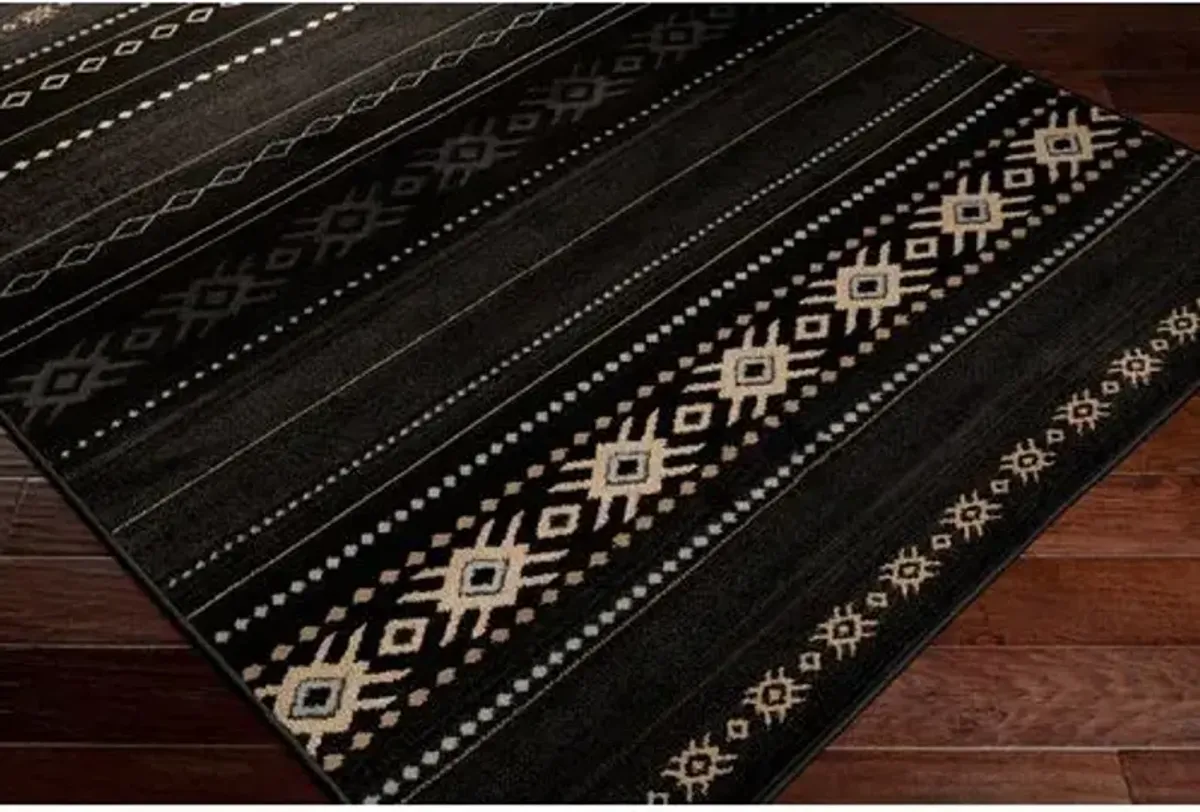 Erie Rug - Coal/Tan - Black - Black