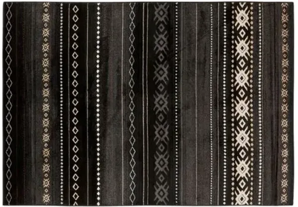 Erie Rug - Coal/Tan - Black - Black