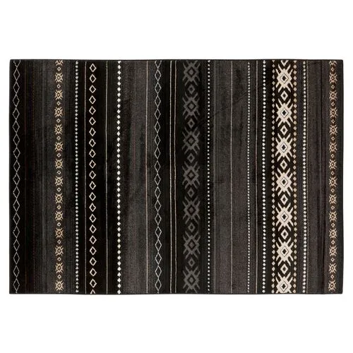 Erie Rug - Coal/Tan - Black - Black