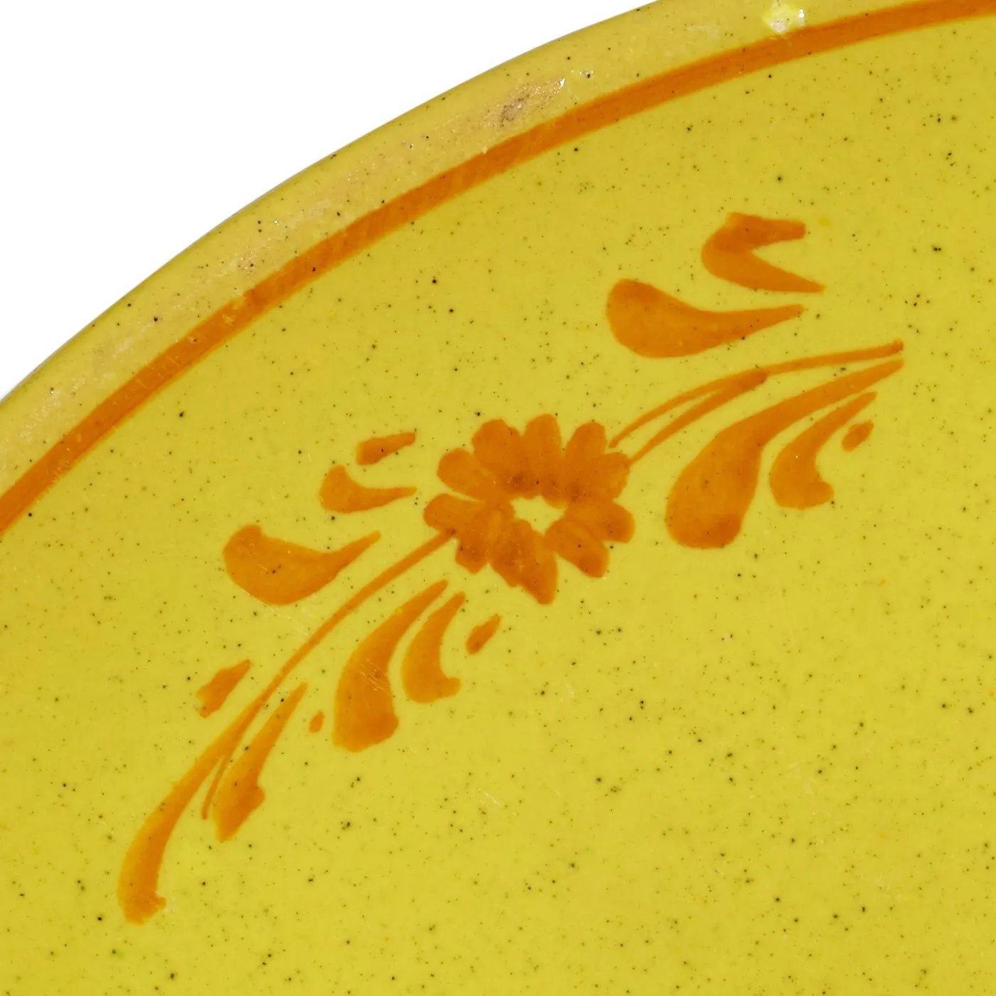 1960s Italian Hand-Painted Floral Plate - 2-b-Modern - Yellow