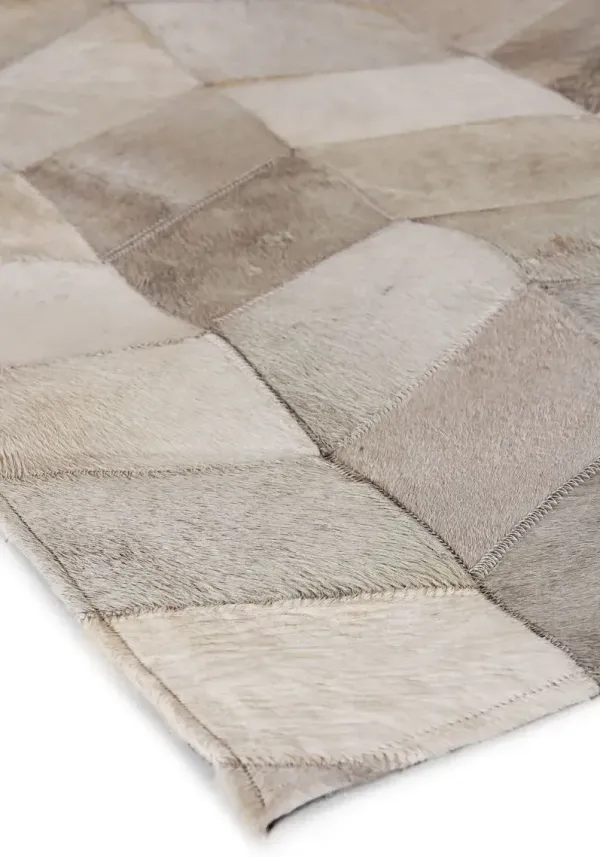 Stitched Chevron Hide, Gray