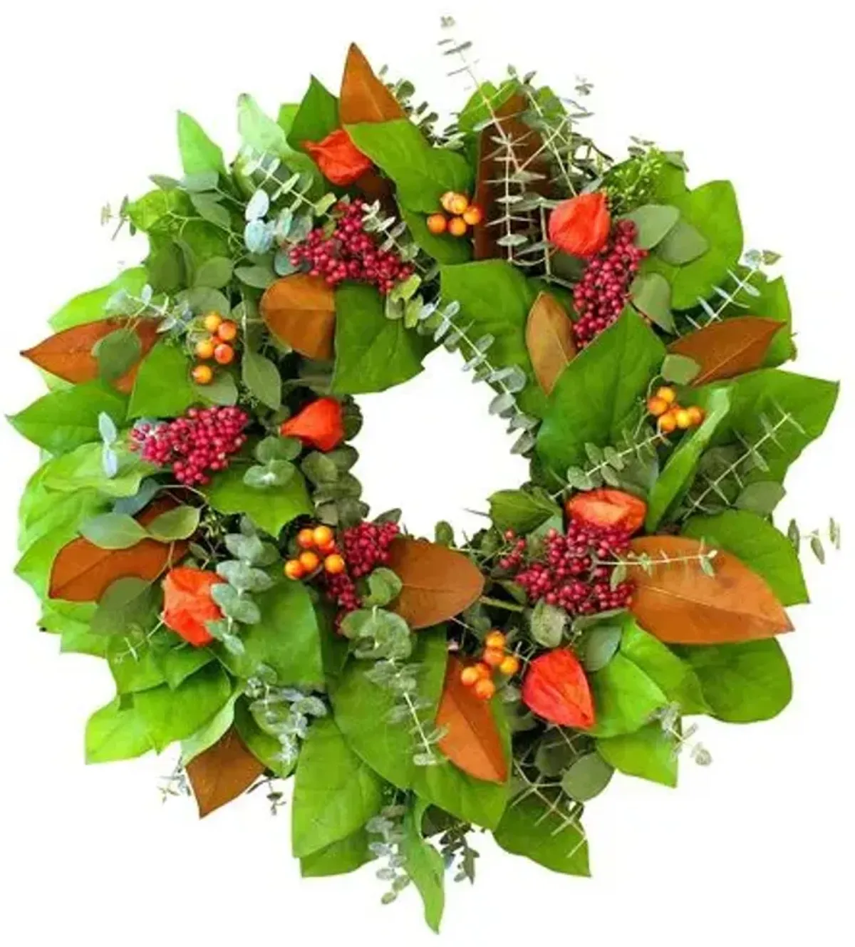 20" Autumn Berries Wreath - Dried - Creekside Farms - Green