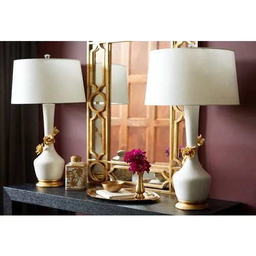 Valentina Table Lamp - White/Gold - Bradburn Home