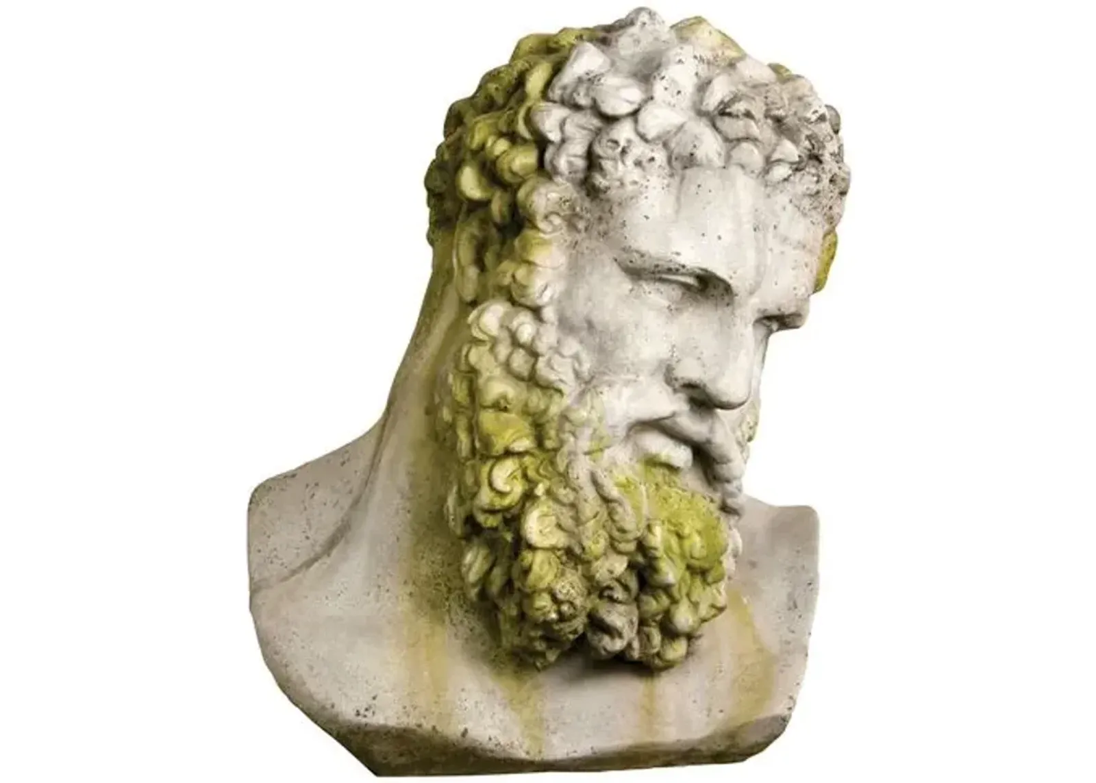 Hercules Bust - White Moss - Beige