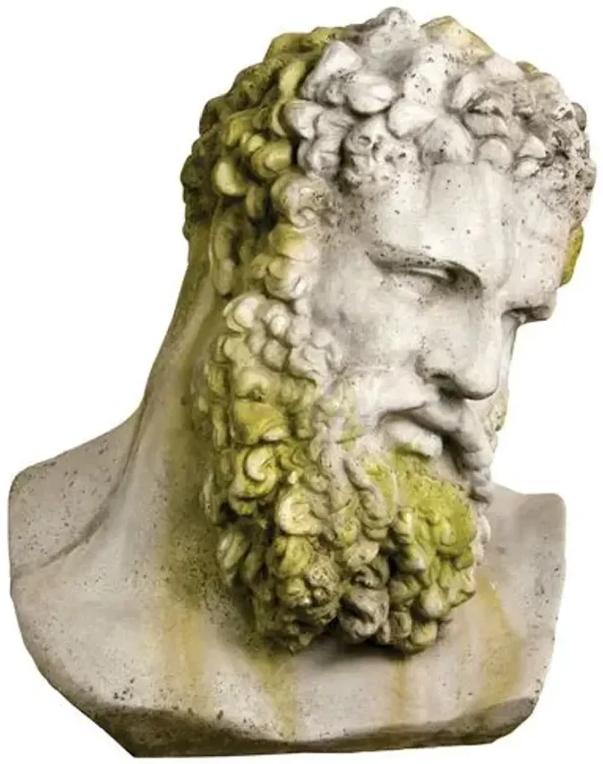 Hercules Bust - White Moss - Beige