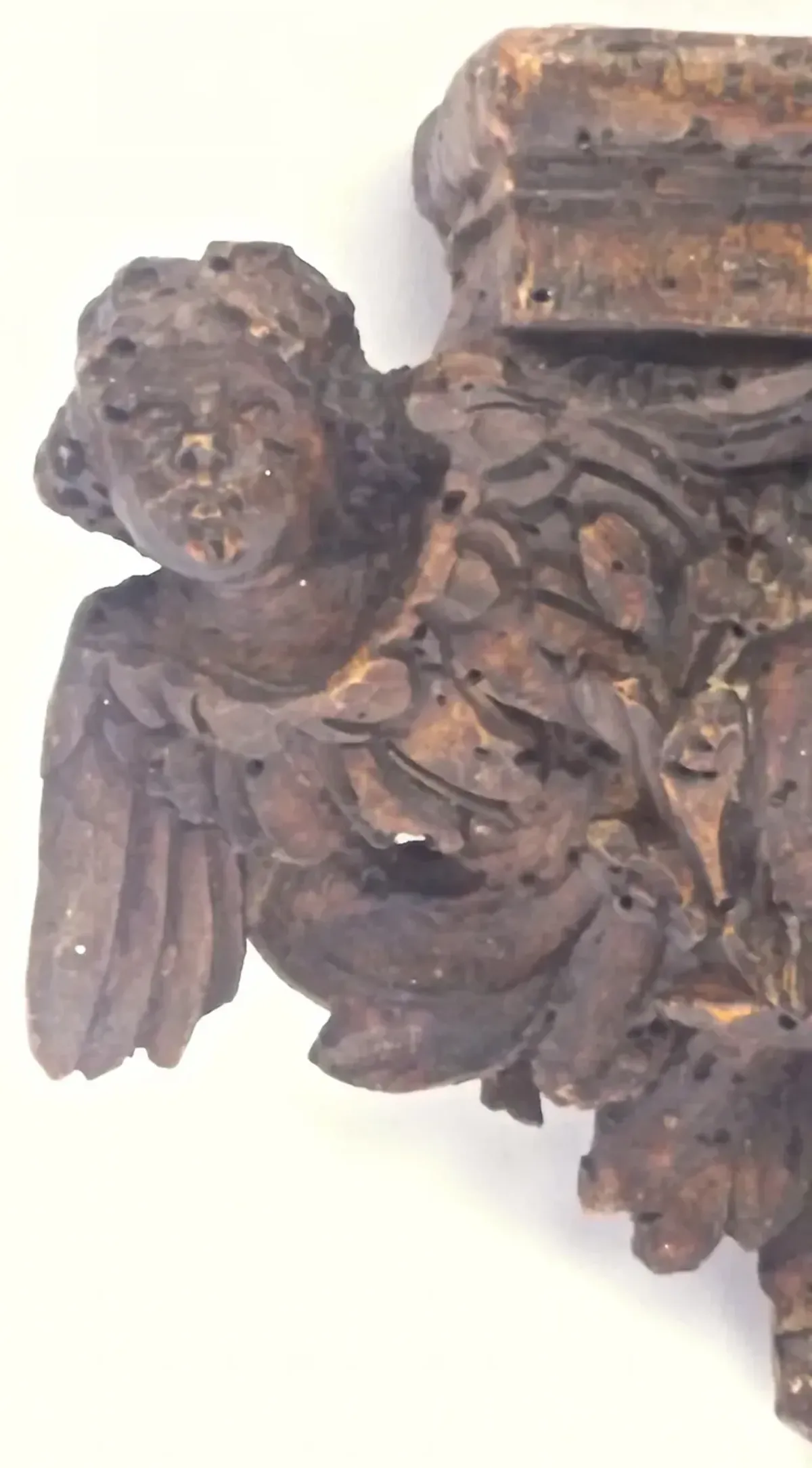 16th-C. Cherub Wall Shelf - Vermilion Designs - Brown